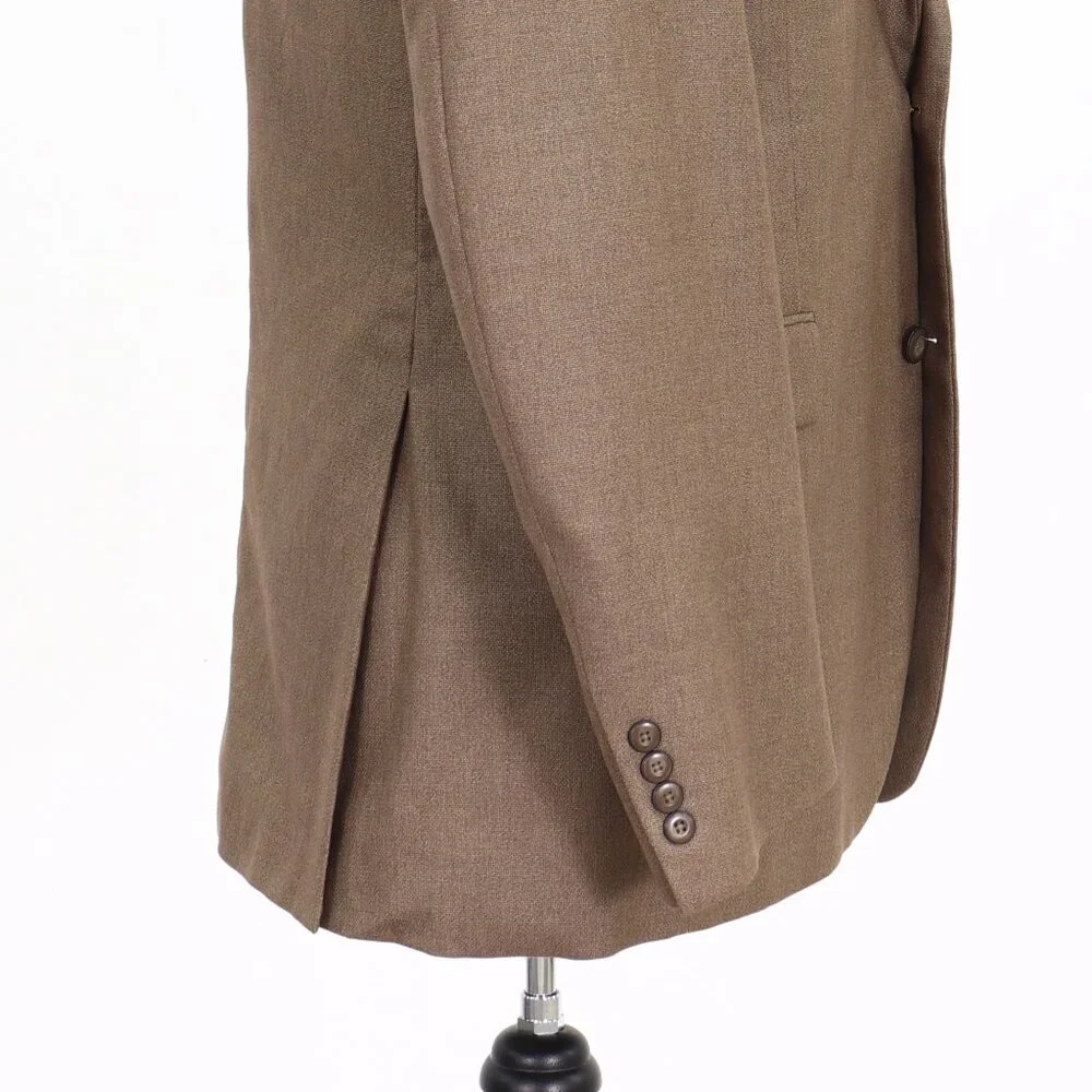 Stafford 42L Brown Solid 2-Button Sport Coat Blazer Jacket G162